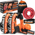 Synthetic Soft Shackle & Recovery Ring Kit (2PCS 1/2In X 22In - 48300LBS Shackles + 1 Red Snatch Pulley Ring) for Winch Tackle Pulley System