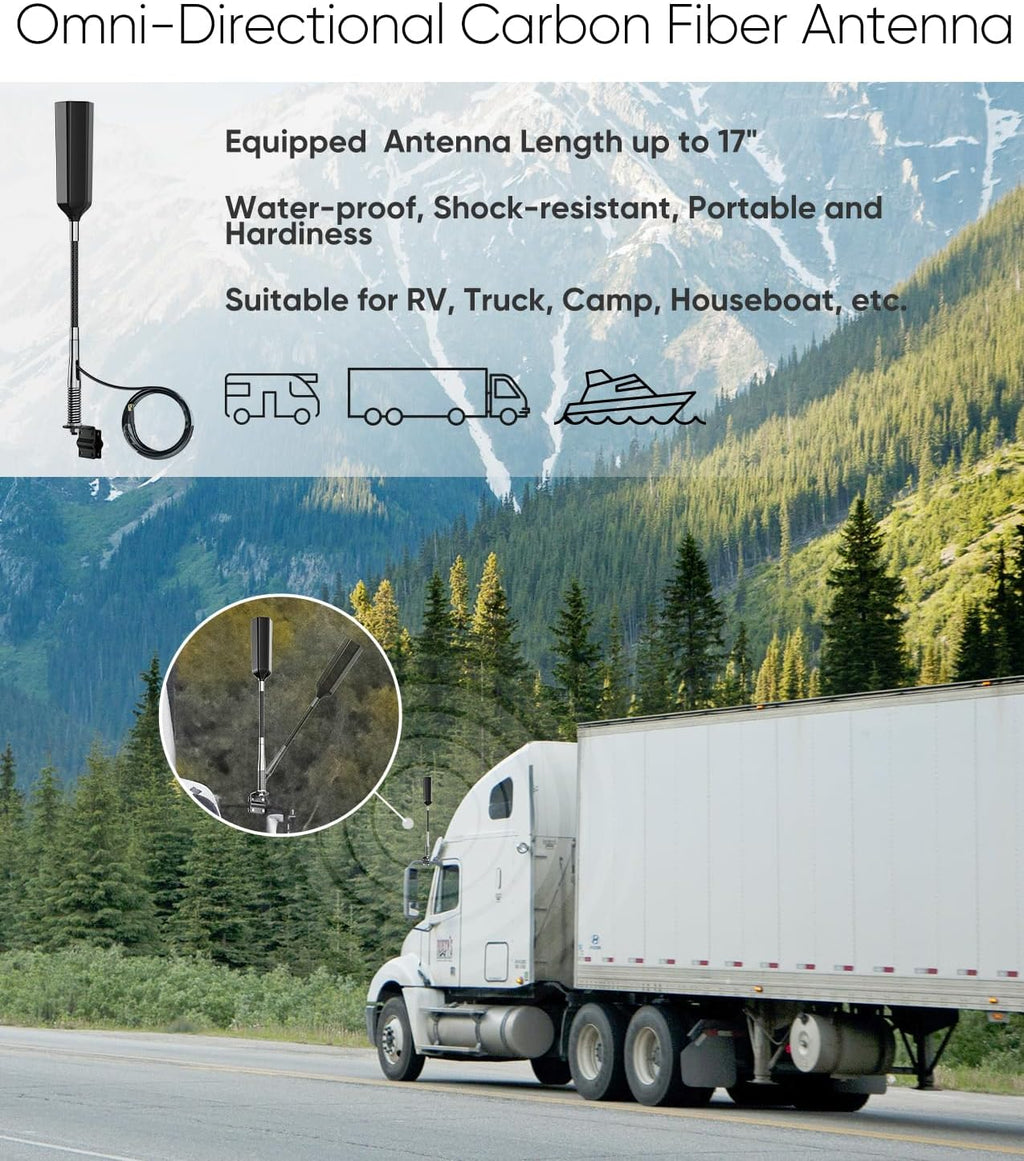 Cell Phone Booster for Truck RV, 5G/4G LTE/3G Signal Booster All Carriers